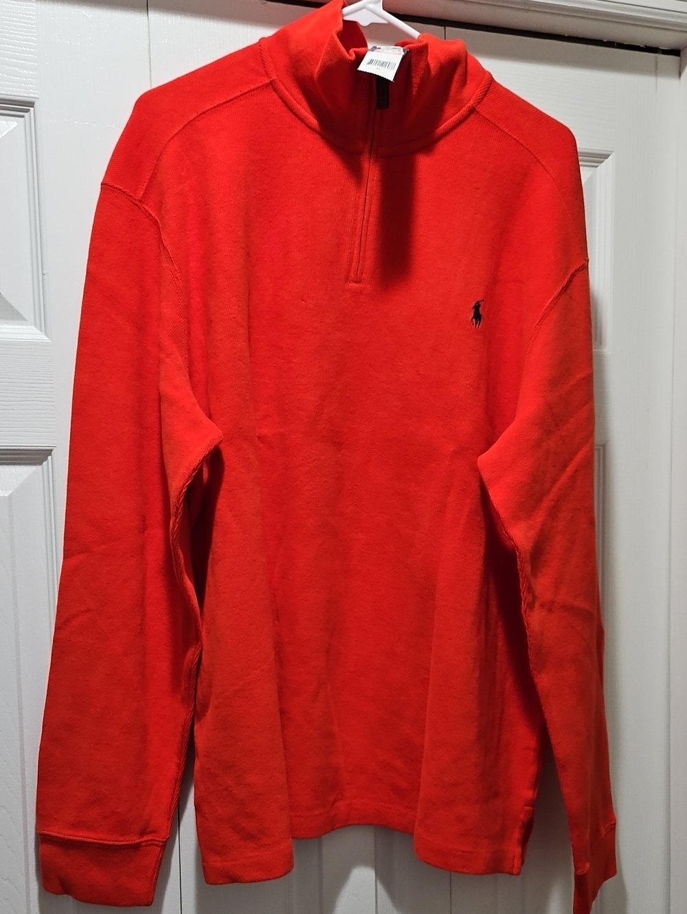 Polo by Ralph Lauren Red/Orange Quarter-Zip Men's Sweater